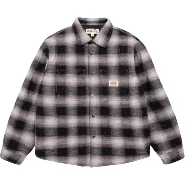 Stussy FW25 QUILTED PLAID SHIRT JACKET