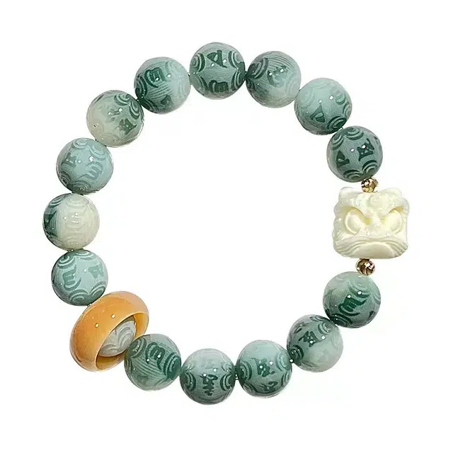 唐述 接富贵发大财六字箴言 菩提根 手串 男女同款情侣款