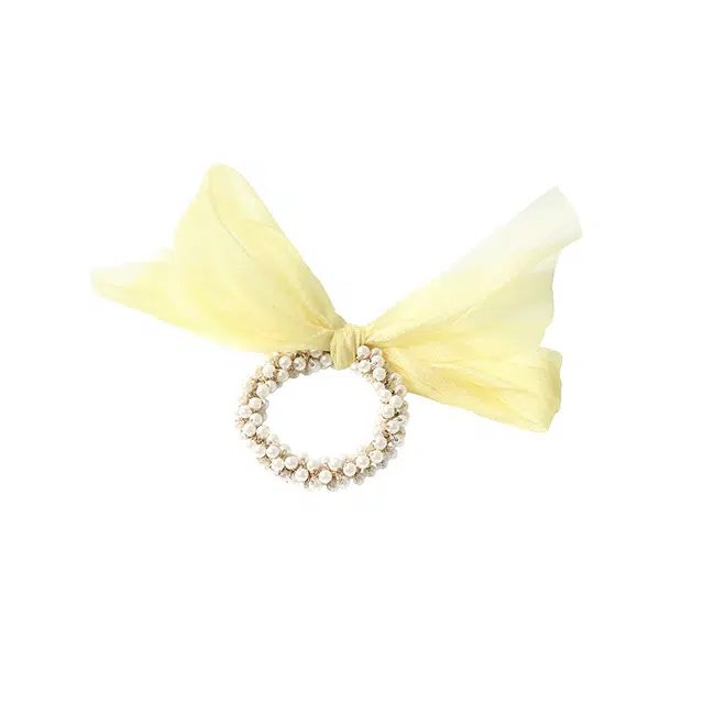 如花梦 气质百搭韩系高级感蝴蝶结 橡皮筋高弹力珍珠百搭扎马尾 混合 发圈 女款