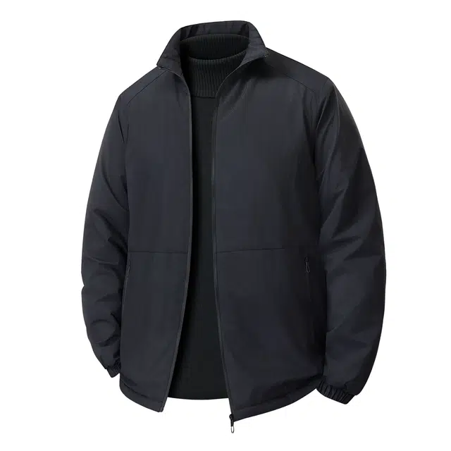 百胜狐 大码男装加肥加大商务休闲内里加绒外套夹克 男款