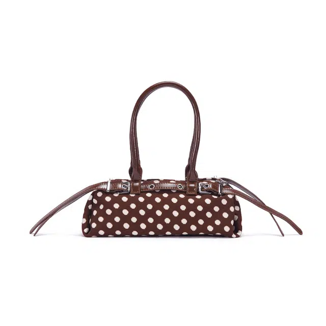 都宝路 质感时尚百搭气质小众设计精致通勤韩系保龄球包 织物拼合成革 手提包 常规 女款 多色