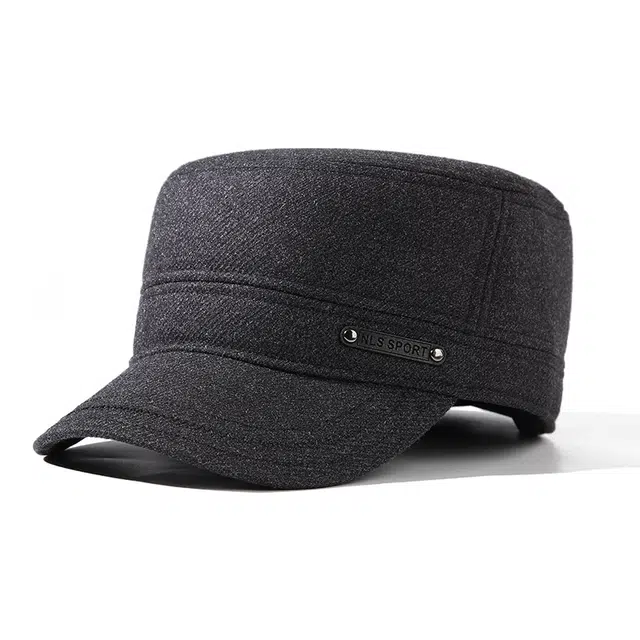 南极人 中老年人帽子冬季加绒保暖棒球帽老人爷爷户外运动休闲护耳防寒平顶帽后封口防风 加厚 鸭舌帽 男款