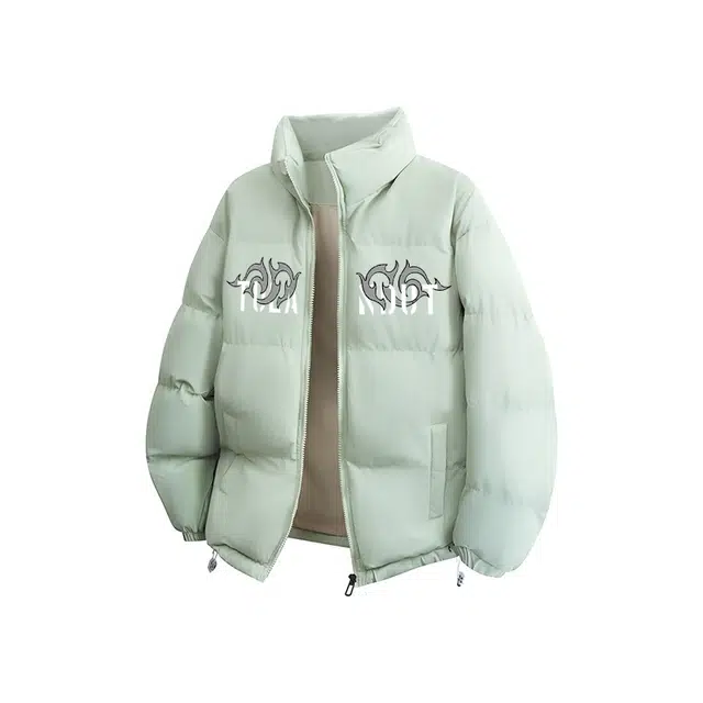 图兰朵 美式潮牌立领开衫外套印花长袖休闲街头棉服 男女同款