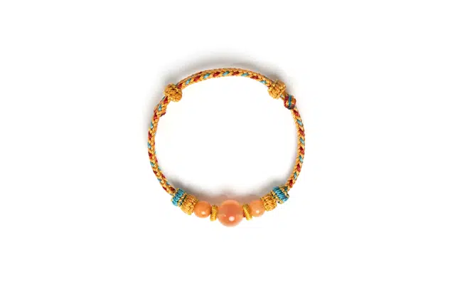 迎百宝 糖心转运珠 轻奢小众精致新中式古典气质温柔创意小众设计感潮汐蓝橘色手工编绳 玛瑙 手绳 男女同款情侣款