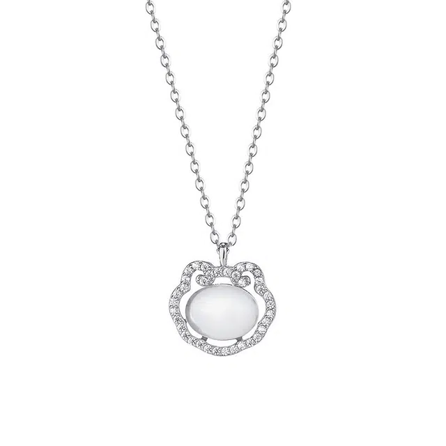 金大福 平安锁 国潮新中式国风如意祥云长命锁气质优雅时尚温柔日常百搭温润轻奢小众高级感 玉髓 项链 女款