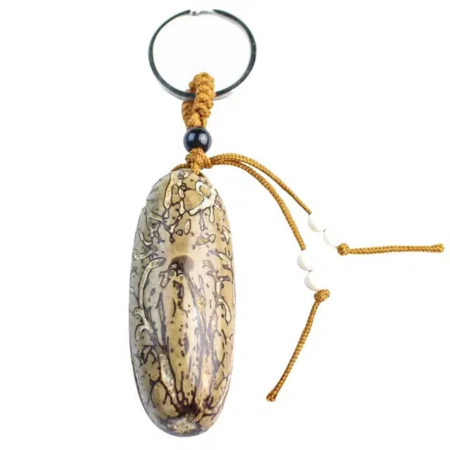 素于 新中式文玩打磨钥匙扣诸事顺遂招财纳福随身附带配饰#好运 菩提籽 挂件 男女同款情侣款