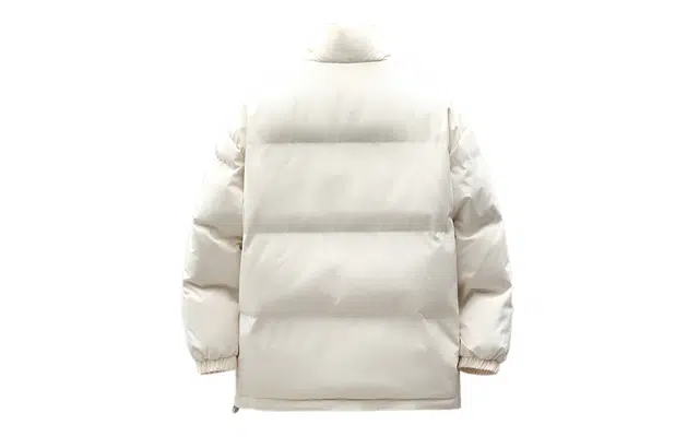 木林森 宽松舒适休闲纯色棉衣御寒保暖防风门襟个性英文印花加绒加厚羊羔绒内里百搭立领棉服外套 男女同款