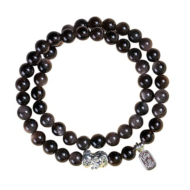 琛宬 八方来财平安喜乐新中式招财纳福小众设计#好运 黑曜石 手串 男女同款情侣款