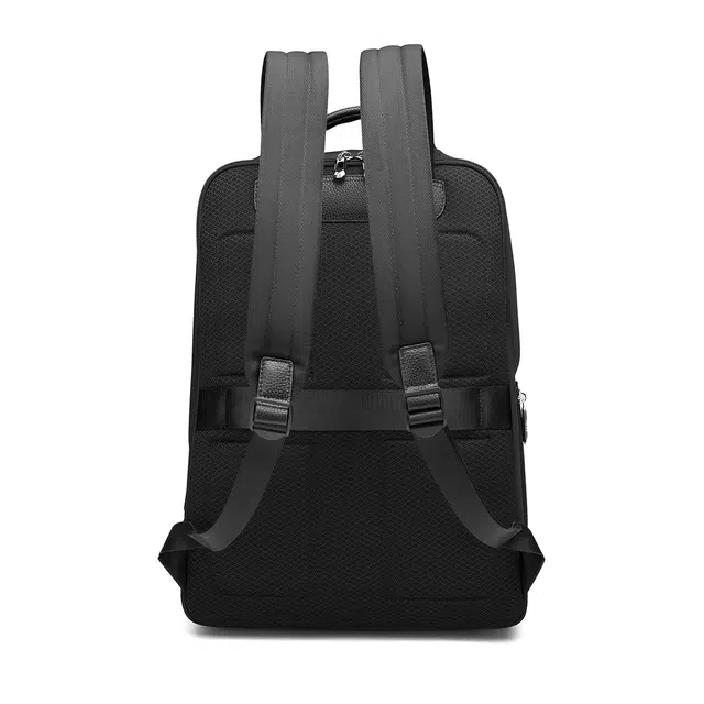 稻草人 轻便出行大容量商务多口袋电脑背包 牛皮 双肩包 常规 男款 黑色