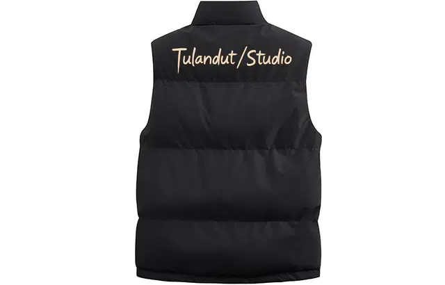 图兰朵 美式高街复古植绒字母印花运动宽松休闲百搭外穿舒适加厚保暖无袖坎肩立领外套棉马甲 男女同款