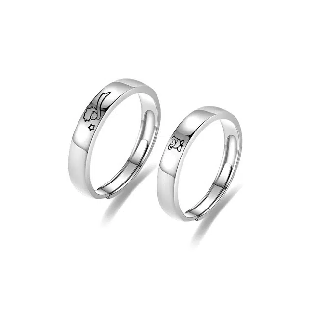 【S999纯银|小王子与玫瑰】 琉堇 花朵印记甜蜜时尚简约优雅气质个性创意百搭食指戒 恋爱告白#桃花运 足银 可调节戒指 男女同款情侣款