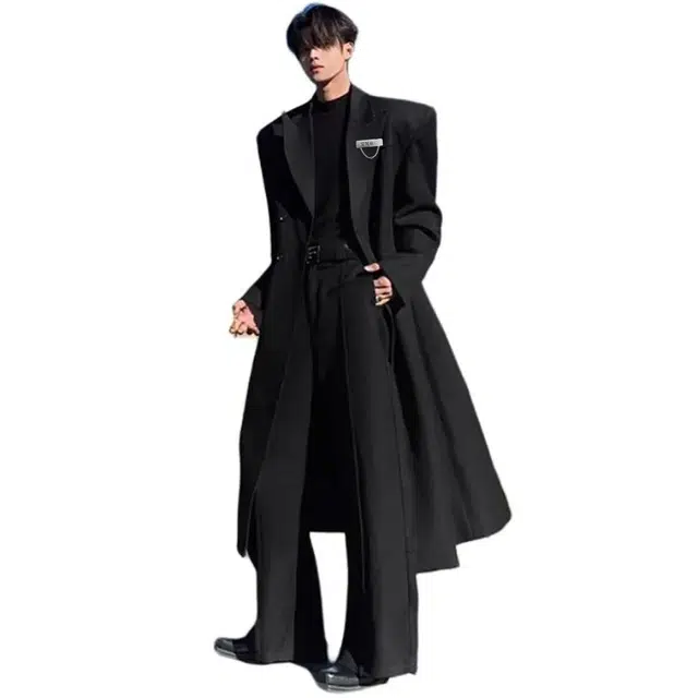 艾梵斯贝 简约高端轻奢高级感老钱风无性别日常通勤百搭宽松休闲时尚秋冬氛围感过膝外套潮牌商务正装情侣款毛呢大衣 男女同款