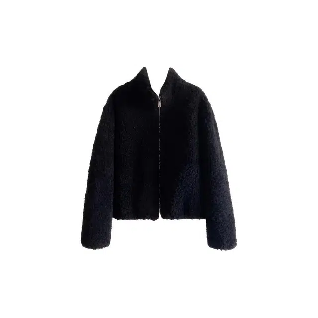 敲模女孩 法式慵懒风舒适立领羊羔毛百搭宽松时尚保暖绒感外套 女款