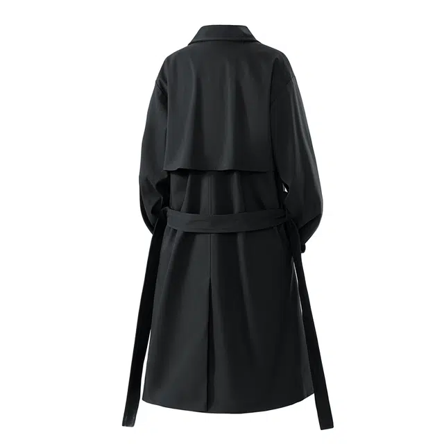 巴塞罗那足球俱乐部 美式中长款外套男款春秋季英伦风夹克翻领外衣男双排扣大衣 男女同款