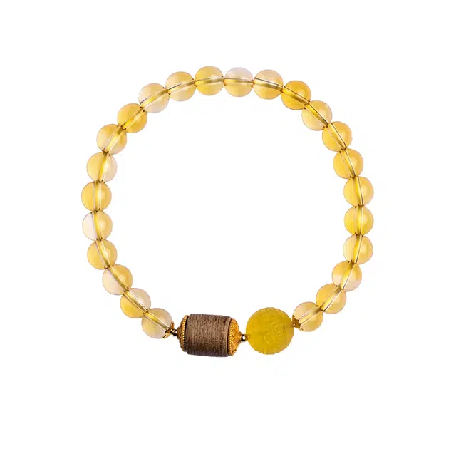 子婳 招财转运平安喜乐增强能量手链小众高级感时尚百搭氛围气质手饰 黄水晶 手串 女款