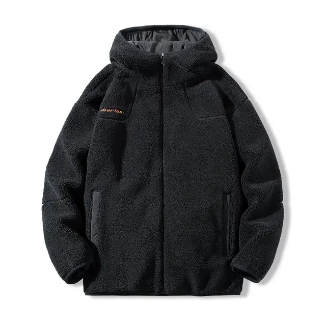 棉基因 冬季羊羔毛加绒连帽优质棉棒球服保暖高个小个子日系男简约潮流夹棉袄子美式高街工装风青少年职场通勤学院风棉衣外套 男女同款