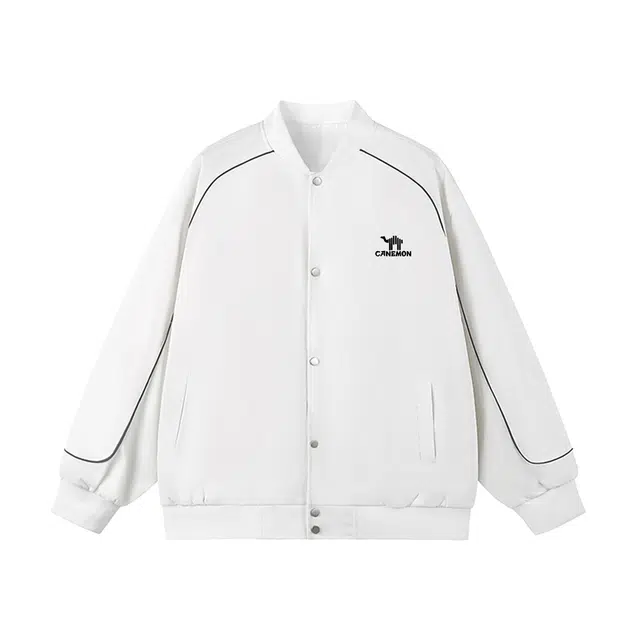 领航骆驼 学院风学生党出行经典简约无性别主义长袖山系户外反光条纹撞色拼接宽松休闲百搭落肩棒球领开衫潮流夹克   男女同款