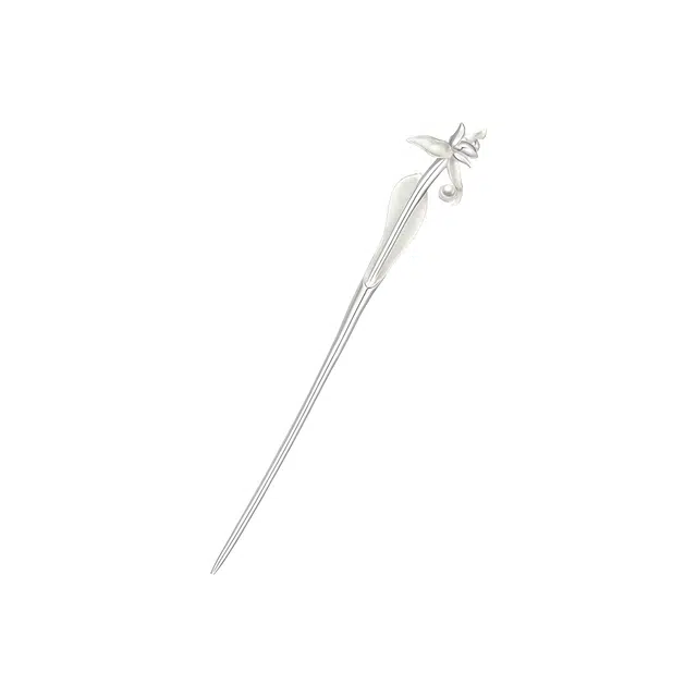 暖瞳 东方花影花朵发钗 新中式古风高级感人造珍珠簪子 中国风轻奢小众设计感头发配饰 合金 发簪 女款