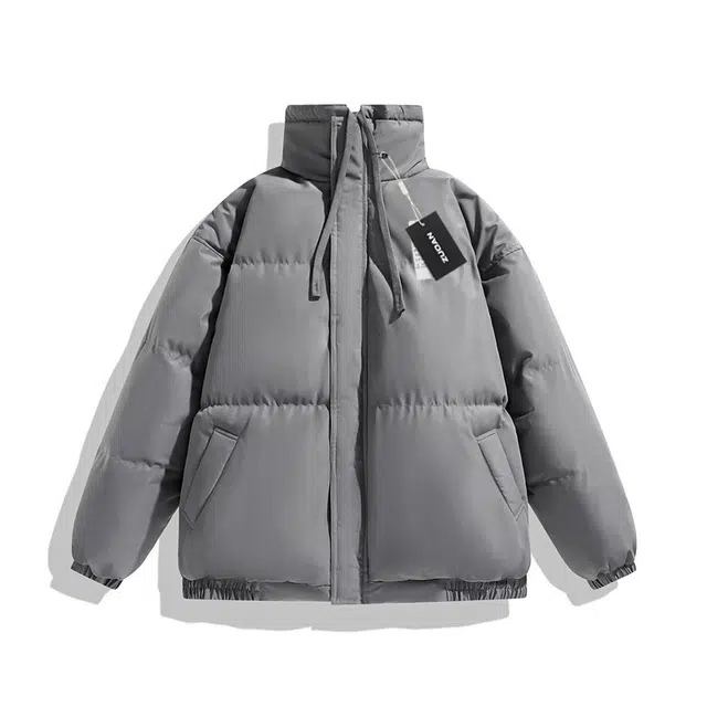 左岸 秋冬加厚保暖立领面包服棉衣加肥加大码胖子装宽松港风潮牌纯色简约棉袄外套棉服 男款