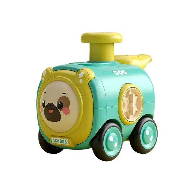 图米鱼 按压口哨车 变脸动物小火车 有趣 惯性回力滑行玩具