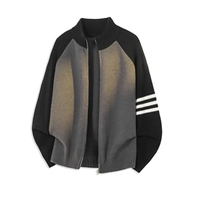 范索米 极简风拼色慵懒百搭针织衫 男女同款