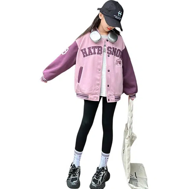 黑恐龙棒球服 青少年中大童痞帅长袖高级感经典