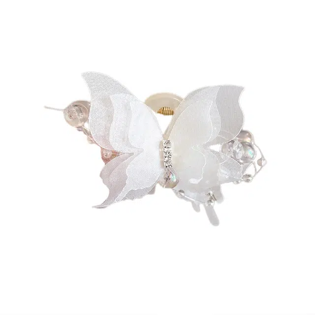 水中玉 超仙蝴蝶泡泡小号抓夹女后脑勺半扎发发卡氛围感夹子头饰 发夹 女款