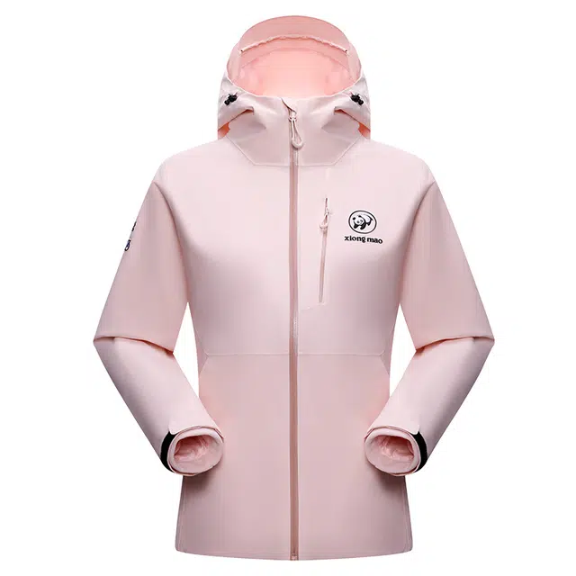 熊猫  自在玩系列 户外抓绒内胆三合一舒适时尚连帽  防水防风透气耐磨保暖冲锋衣 女款