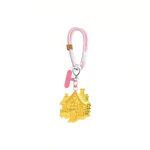 麟典 有房子卡通别墅手机链 包挂饰创意钥匙扣美好寓意新中式国潮轻奢收藏纪念币 礼盒 #好运连连 金 挂件 男女同款情侣款