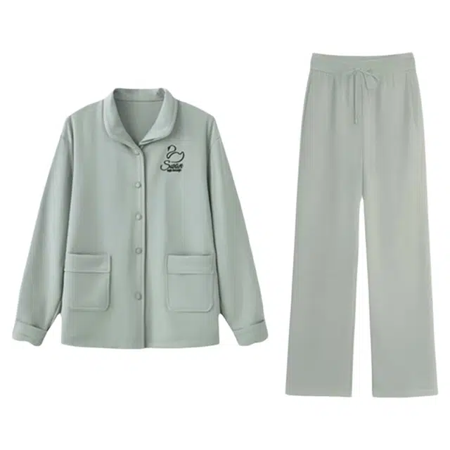 潞优野 轻奢高级海岛绒保暖家居服秋冬季珊瑚绒加厚加绒防寒睡衣套装 女款