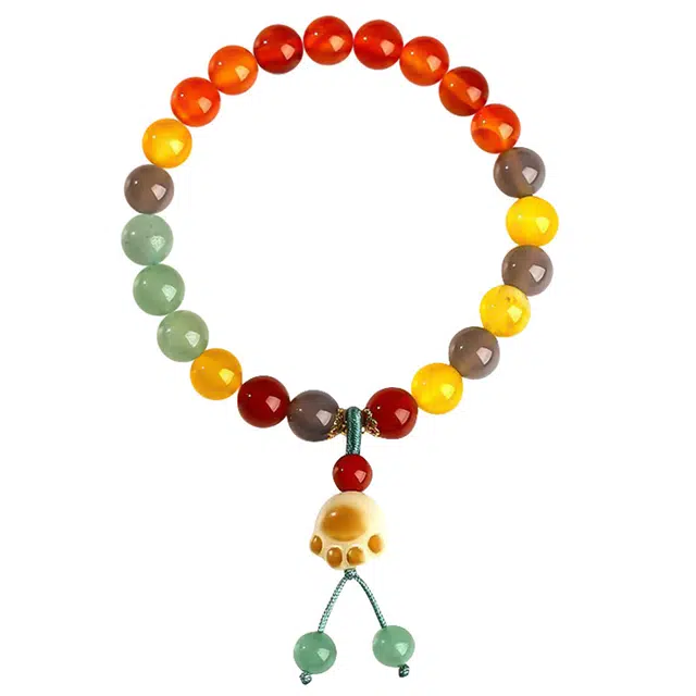 琛宬 【本命年好运】平安喜乐招财新中式前程似锦多宝多福轻奢旺桃花国潮国风文玩盘串佛珠#好运 玛瑙 手串 女款