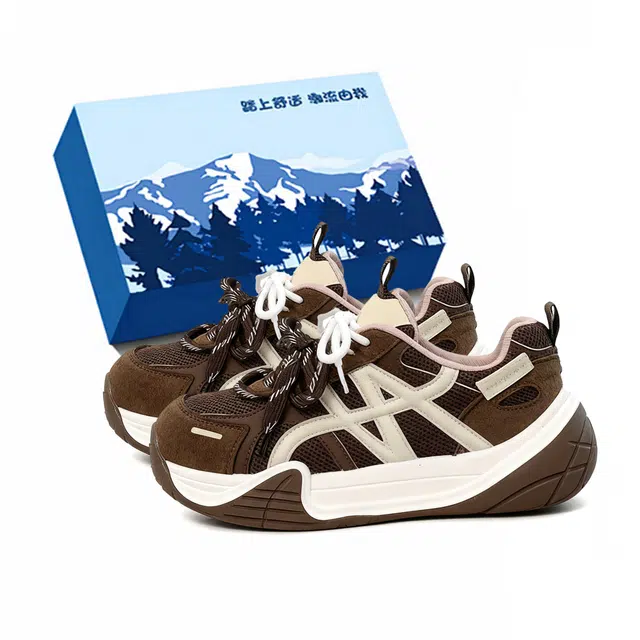 小鹿米利 网面厚底增高百搭复古老爹鞋丑萌运动板鞋 包裹性耐磨防滑 低帮 德训鞋 女