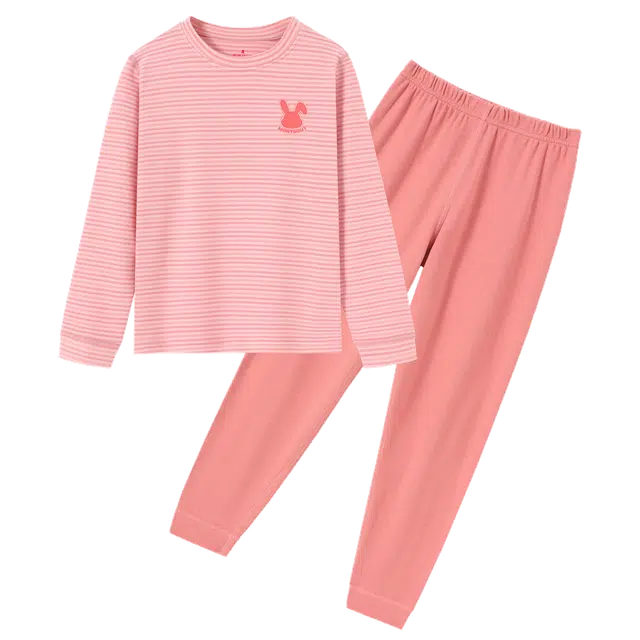 梦特娇 秋冬 双面磨绒无骨缝制保暖套装儿童款