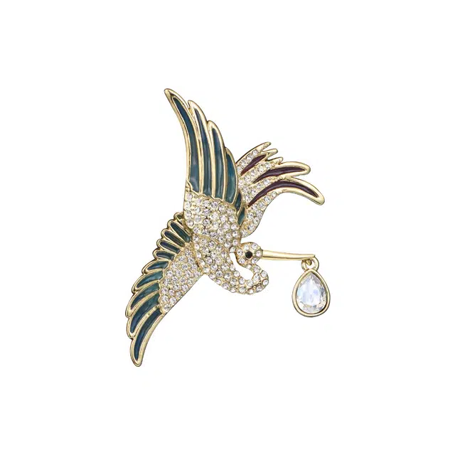 兰盈 飞鸟原创设计 人造水晶 胸针 男女同款情侣款