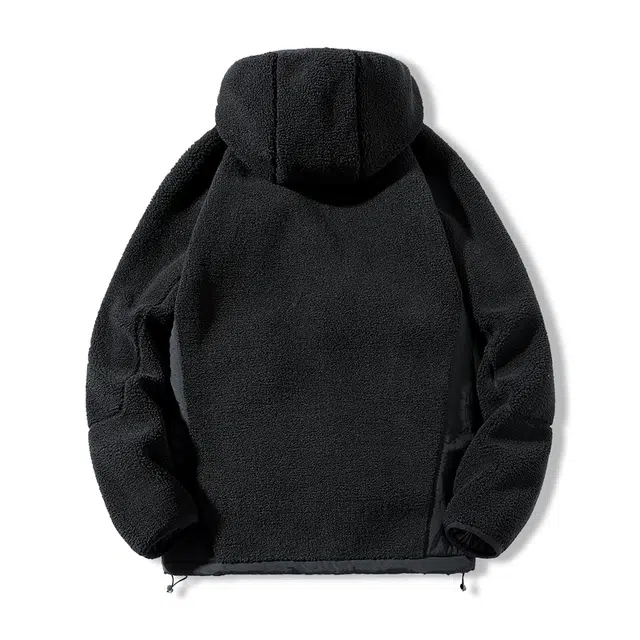 棉基因 冬季羊羔绒摇粒绒立领优质棉棒球服保暖高个小个子日系男简约潮流夹棉袄子美式高街工装风青少年职场通勤学院风棉衣外套 男女同款