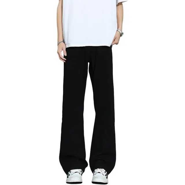 爱爸爸 高街长裤子百搭潮流时尚简约经典有范个性风格直筒牛仔裤 男款