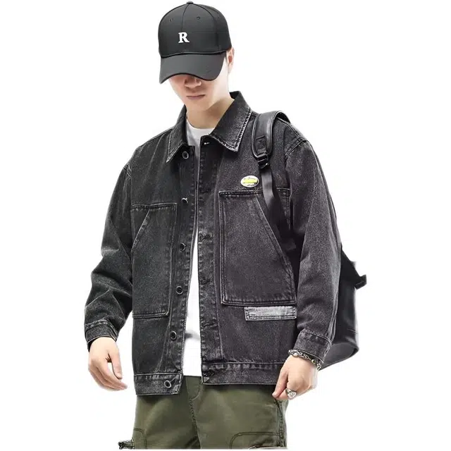 木木兔美式时尚外套 复古学院风双面穿条纹拼接立领夹克 儿童款