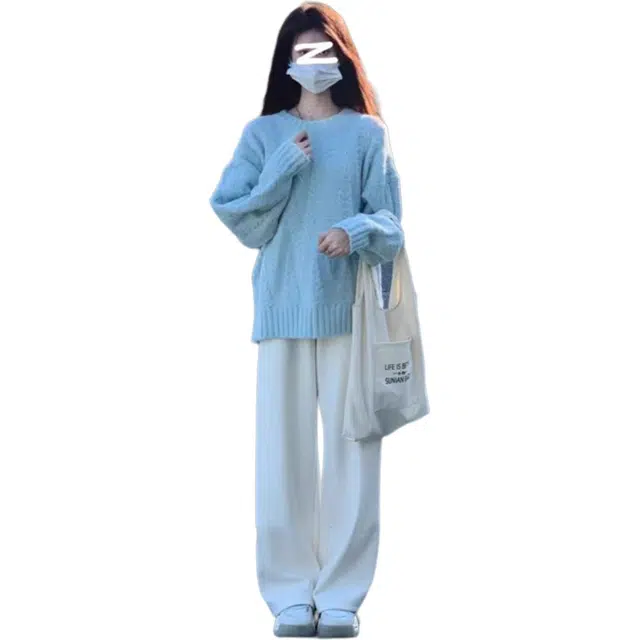 邦固依品 早秋女装系穿搭一整套微胖时尚高级感小香风冷淡系两件装休闲套装 女款