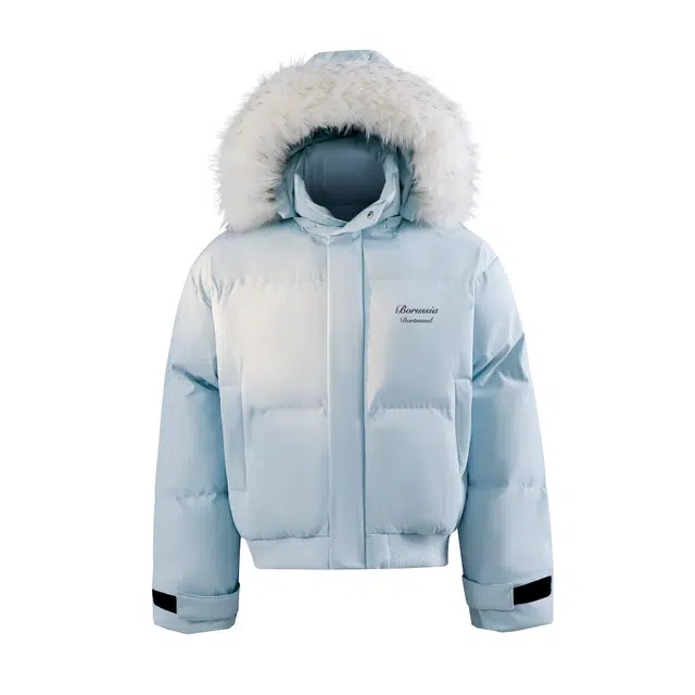 普鲁士多特蒙德 高街座山雕毛领连帽保暖棉服 男女同款