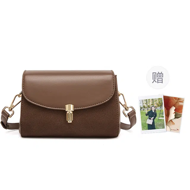 红蜻蜓 高级感气质百搭通勤 牛皮 单肩斜挎包 常规 女款 棕色/咖啡色