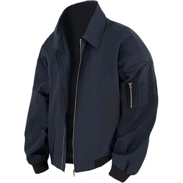 蛊惑 复古男春秋美式潮牌高街痞帅慵懒感廓形飞行员外套翻领棒球服夹克 男女同款