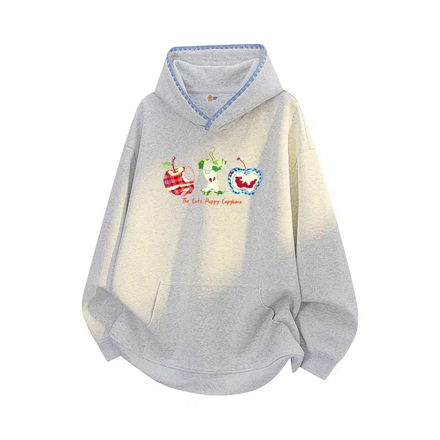 卡皮巴拉小黄豚 潮牌花边拼接设计感印花韩系慵懒复古高街休闲舒适亲肤百搭运动卫衣 男女同款