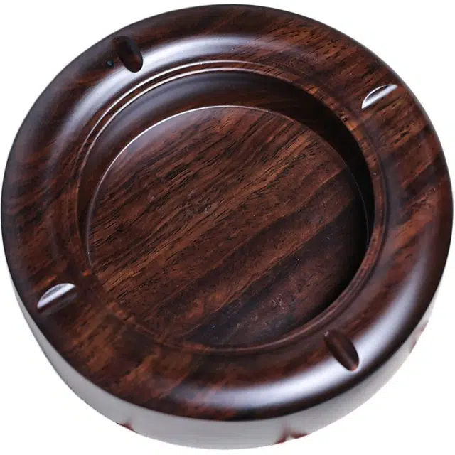 得笙陌 全独板烟缸新中式实木烟灰缸国潮复古高级 黑檀 木作 男女同款情侣款