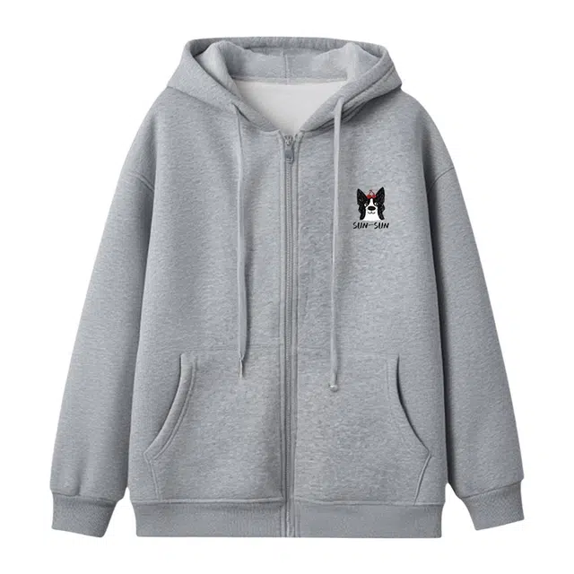 米子旗 羊羔毛冬季小个子蝴蝶宽松型通勤风卫衣 女款