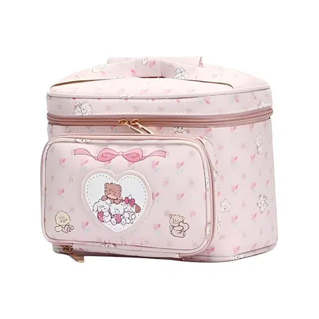 巨晶 小众印花可爱化妆包女大容量旅行便携式收纳袋手提防水化妆品化妆刷收纳包 防尘防摔