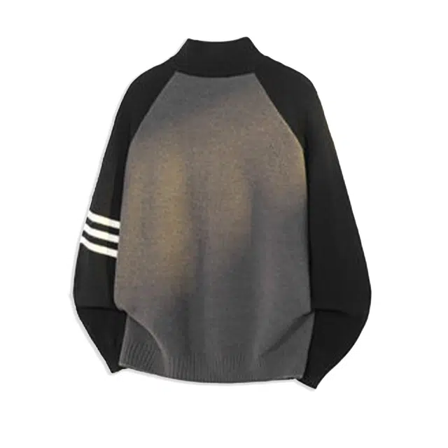 范索米 极简风拼色慵懒百搭针织衫 男女同款