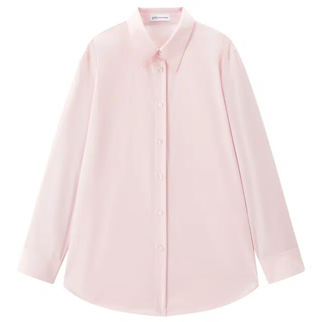 太平鸟 简约百搭宽松阔版磨毛长袖衬衫 女款