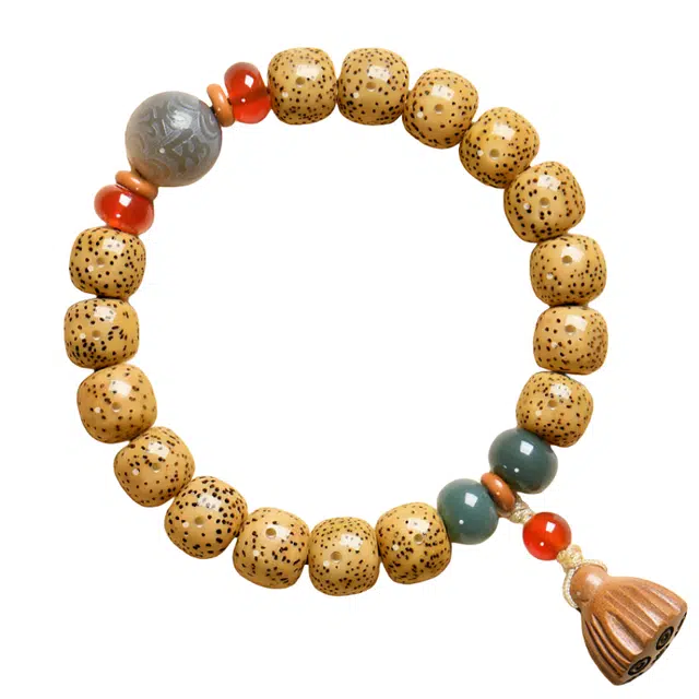 子婳 新中式国风国潮招财转运好运莲莲小众复古文玩手持念珠佛珠转运珠 星月菩提 手串 男女同款情侣款