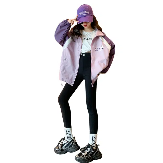 黑恐龙棒球服 春秋款儿童秋装冲锋衣中大童秋季连帽风衣上衣潮