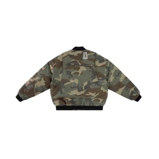 地界二 美式迷彩工装夹克外套男冬季加厚拉链设计感潮牌休闲宽松棉衣 棉服 男款